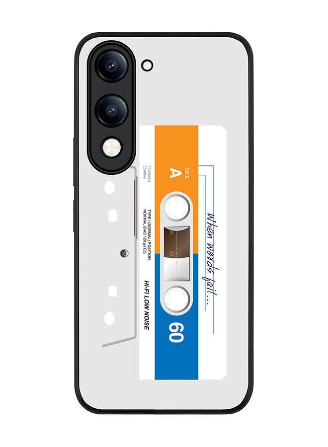 For vivo Y04 / Y29t 5G Case,Slim fit Camera Protection, Shockproof Thin Phone cover  - When Words Fail (White Tape)